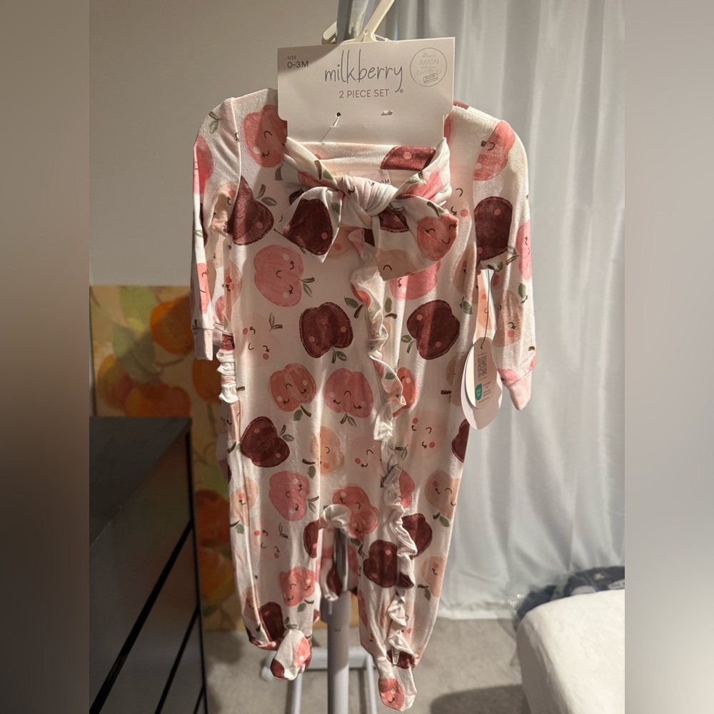 Milkberry Bamboo Apple Print Set